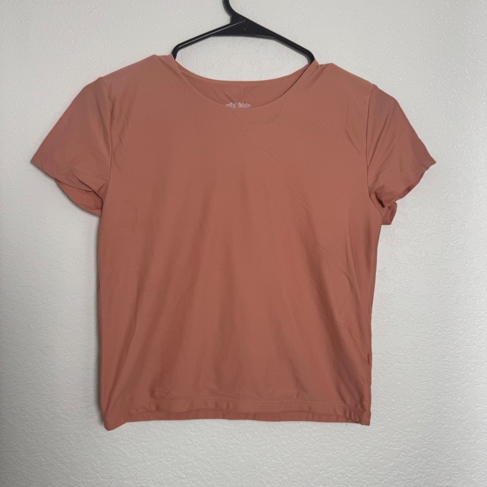Wild Fable Short Sleeve Tee Womens Medium Terracotta Fitted Crew Neck Basic Top